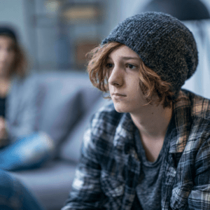 Teen participating in a counseling session at The Crossroads Program, representing what to expect during teen rehab through individual therapy, compassionate support, family involvement, and outpatient addiction treatment that helps teens build healthier coping skills and lasting recovery.